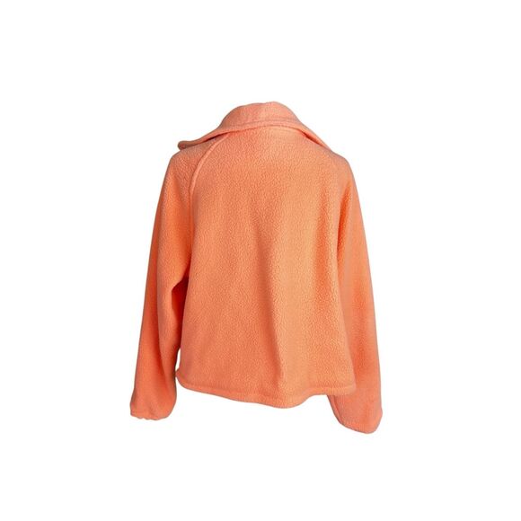 Pol neon orange Nellie Sherpa cropped snap button up jacket Medium - Picture 7 of 9